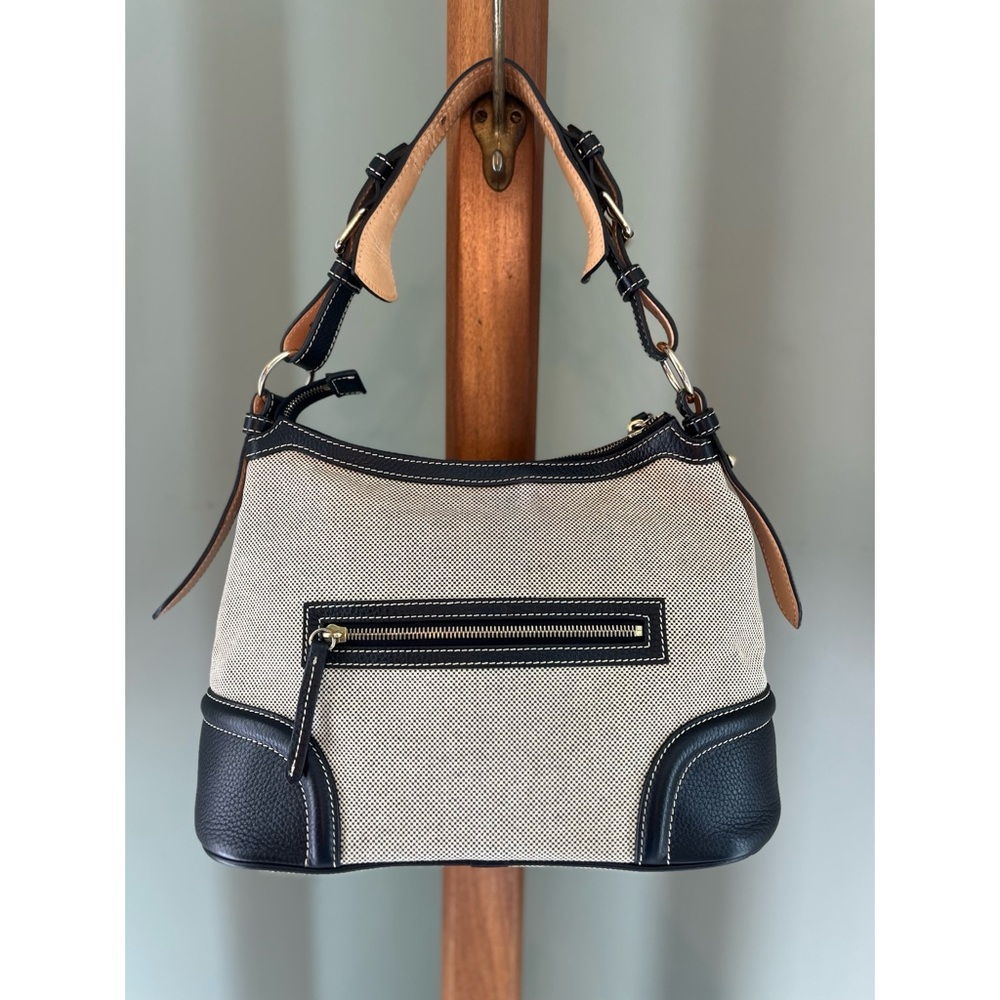 Dooney & Bourke Black and Cream Shoulder Bag with wristlet